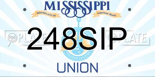 248SIP Mississippi License Plate