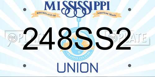 248SS2 Mississippi License Plate