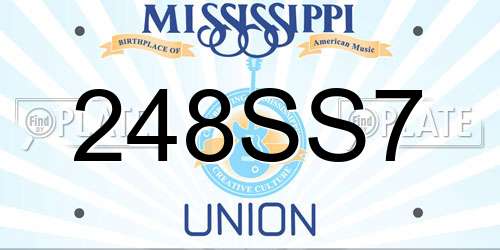 248SS7 Mississippi License Plate