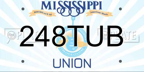 248TUB Mississippi License Plate