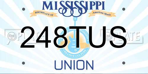 248TUS Mississippi License Plate