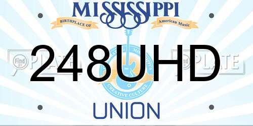 248UHD Mississippi License Plate
