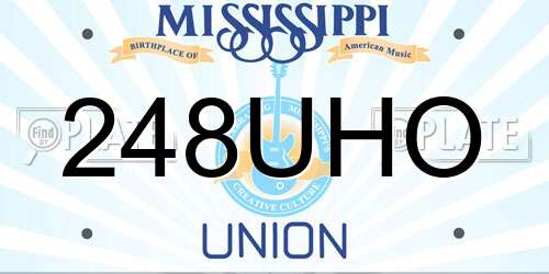 248UHO Mississippi License Plate