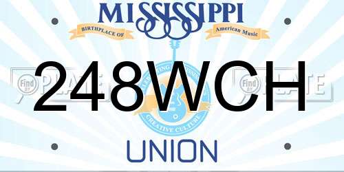 248WCH Mississippi License Plate