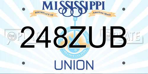 248ZUB Mississippi License Plate