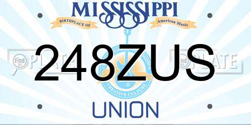 248ZUS Mississippi License Plate