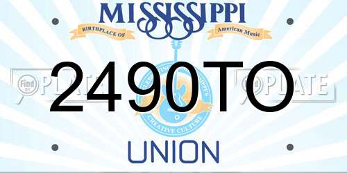 2490TO Mississippi License Plate