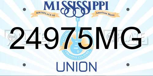 24975MG Mississippi License Plate