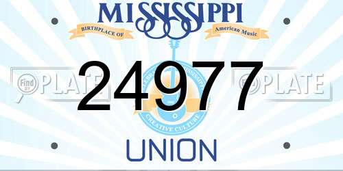 24977 Mississippi License Plate