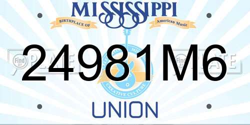 24981M6 Mississippi License Plate