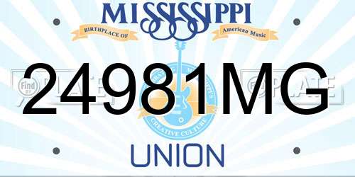 24981MG Mississippi License Plate