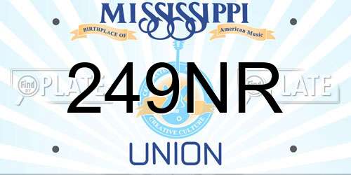 249NR Mississippi License Plate
