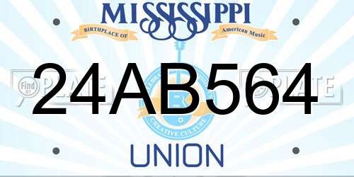 24AB564 Mississippi License Plate