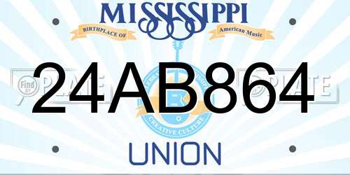 24AB864 Mississippi License Plate