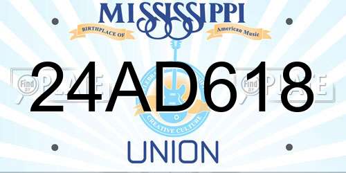 24AD618 Mississippi License Plate