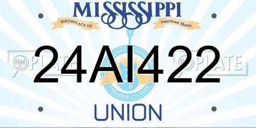 24AI422 Mississippi License Plate