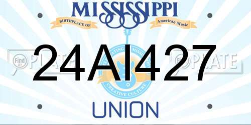 24AI427 Mississippi License Plate