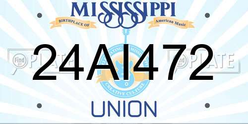 24AI472 Mississippi License Plate