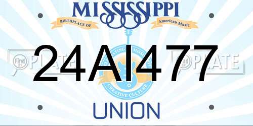 24AI477 Mississippi License Plate