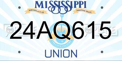 24AQ615 Mississippi License Plate