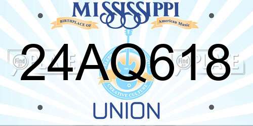 24AQ618 Mississippi License Plate