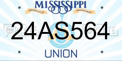 24AS564 Mississippi License Plate