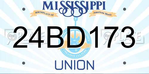 24BD173 Mississippi License Plate