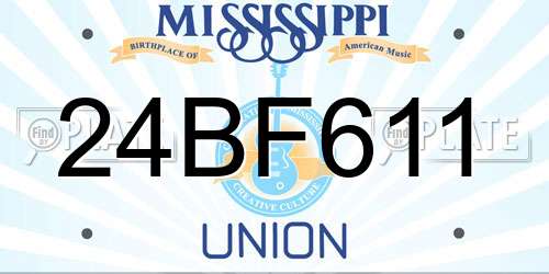 24BF611 Mississippi License Plate