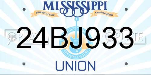 24BJ933 Mississippi License Plate