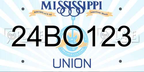 24BO123 Mississippi License Plate