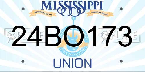 24BO173 Mississippi License Plate