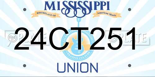 24CT251 Mississippi License Plate
