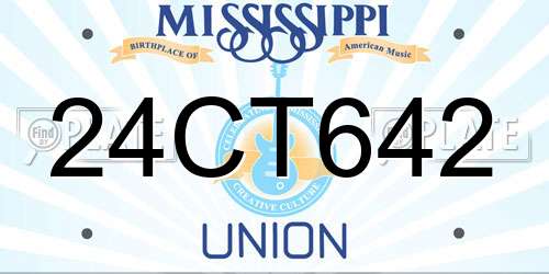 24CT642 Mississippi License Plate