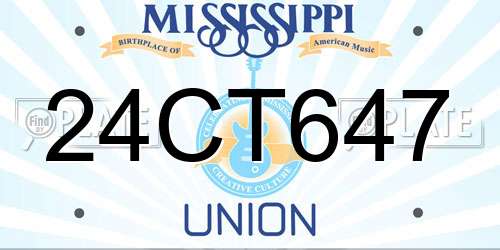 24CT647 Mississippi License Plate
