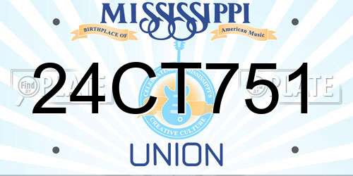 24CT751 Mississippi License Plate