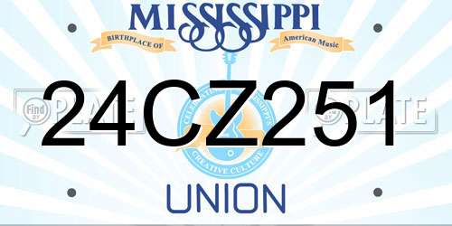 24CZ251 Mississippi License Plate