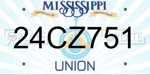24CZ751 Mississippi License Plate