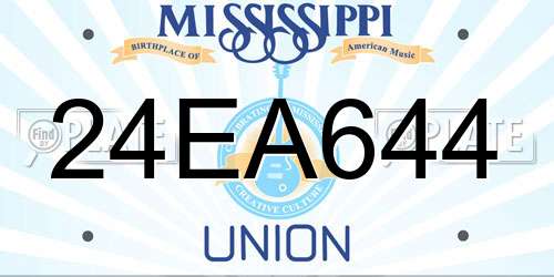 24EA644 Mississippi License Plate