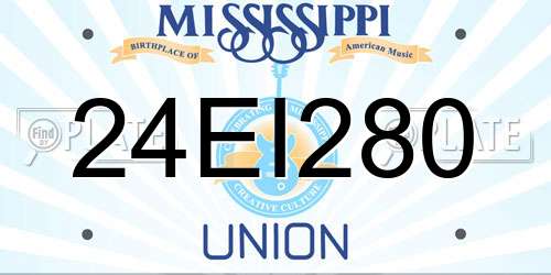 24EI280 Mississippi License Plate