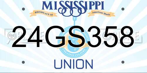 24GS358 Mississippi License Plate