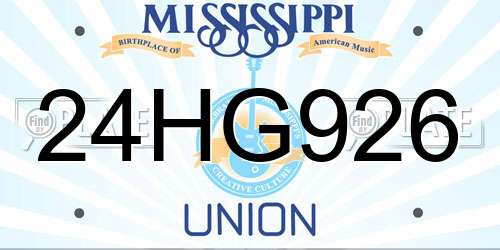 24HG926 Mississippi License Plate