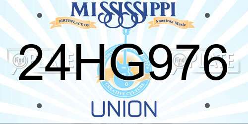 24HG976 Mississippi License Plate