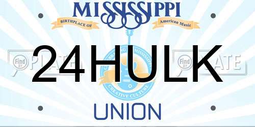 24HULK Mississippi License Plate