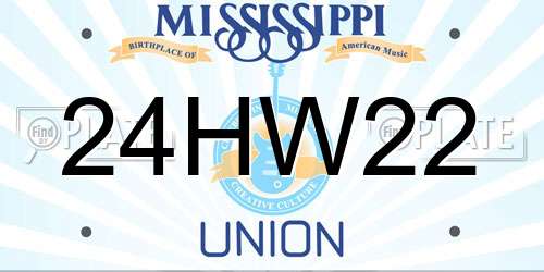 24HW22 Mississippi License Plate