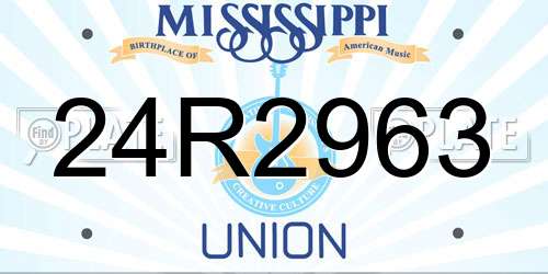 24R2963 Mississippi License Plate