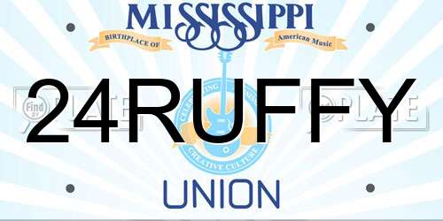 24RUFFY Mississippi License Plate
