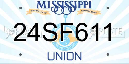 24SF611 Mississippi License Plate