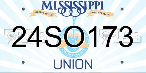24SO173 Mississippi License Plate