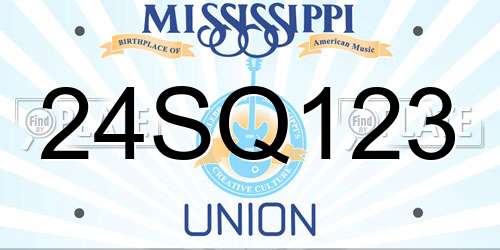 24SQ123 Mississippi License Plate