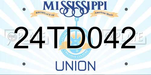 24TD042 Mississippi License Plate